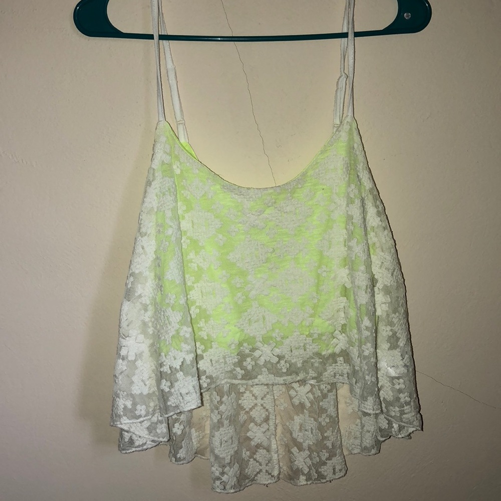 Bright crop top with high low detail